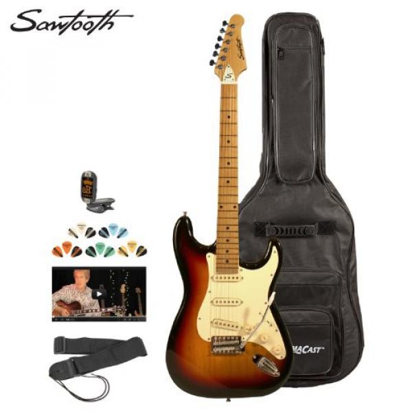 Sawtooth ST-ES-SBVC-KIT-2 Sunburst Electric Guitar with Vintage White Pickguard - Includes Accessories, Gig Bag and Online Lesson #1 image