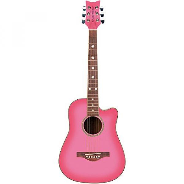 Daisy Rock Wildwood Short Scale Acoustic Guitar, Pink Burst #2 image