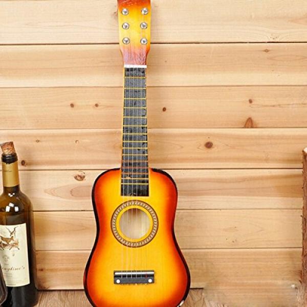 25&quot; Beginners Practice Acoustic Mini Guitar 6 String Children Music Toys Musical Instrument Toy Yellow for Kids #2 image