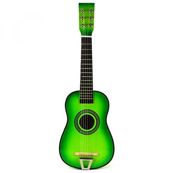 VT Fun Factory Classic Acoustic Beginners Children's Kid's 6 Strings Toy Guitar Instrument w/ Guitar Pick, Extra Guitar String (Light Green) #1 image