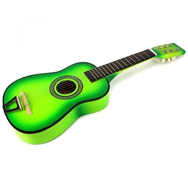 VT Fun Factory Classic Acoustic Beginners Children's Kid's 6 Strings Toy Guitar Instrument w/ Guitar Pick, Extra Guitar String (Light Green) #2 image