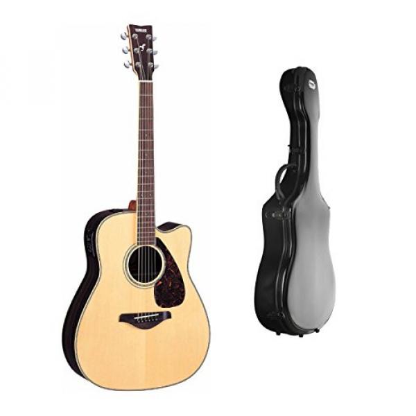 Yamaha FGX730SC Solid Top Acoustic-Electric Guitar (Rosewood, Natural) with Knox Fiberglass Acoustic Guitar Case #1 image