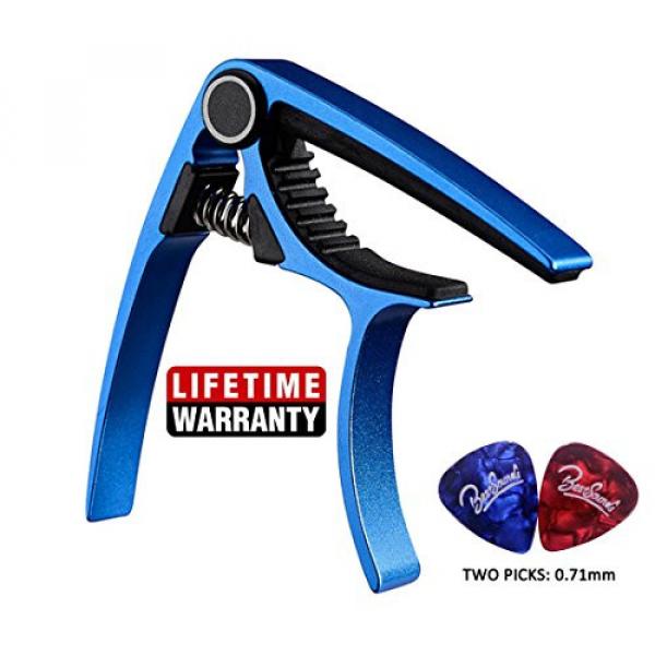 Rinastore Guitar Capo - Acoustic &amp; Electric Guitar Capo - Ultra Lightweight Aluminum Metal for 6 &amp; 12 String Instruments (MMS-Blue) #1 image