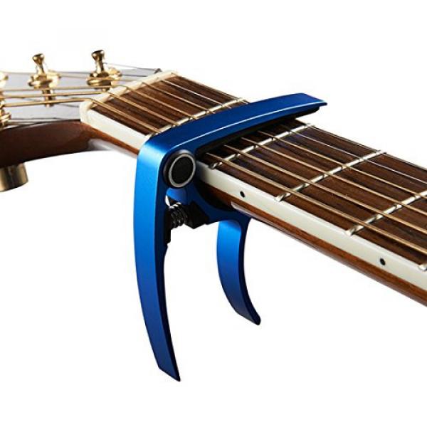 Rinastore Guitar Capo - Acoustic &amp; Electric Guitar Capo - Ultra Lightweight Aluminum Metal for 6 &amp; 12 String Instruments (MMS-Blue) #2 image