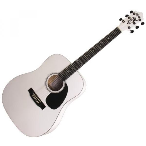 Kay Guitar K537W Vintage Acoustic Dreadnought Steel String Guitar-White Tuxedo #1 image