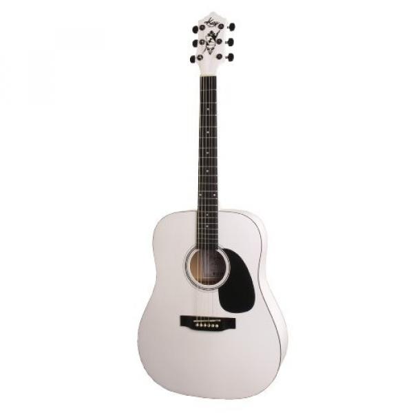 Kay Guitar K537W Vintage Acoustic Dreadnought Steel String Guitar-White Tuxedo #2 image