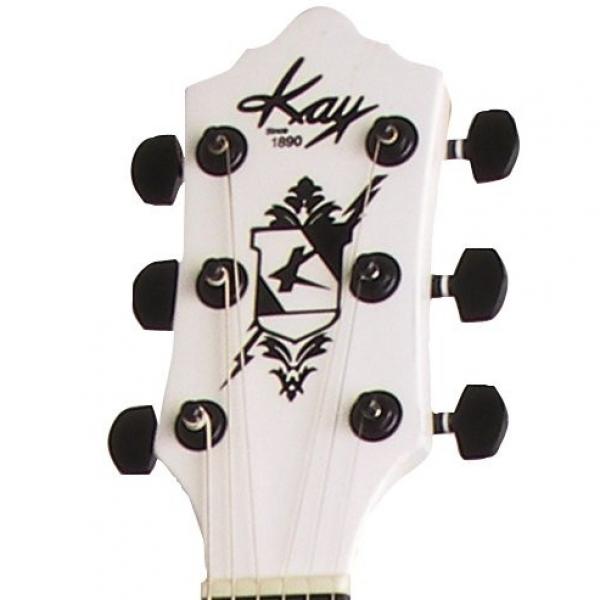 Kay Guitar K537W Vintage Acoustic Dreadnought Steel String Guitar-White Tuxedo #3 image
