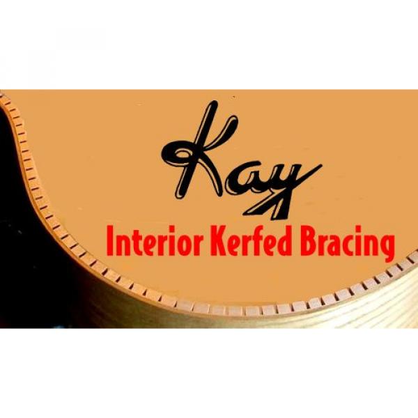 Kay Guitar K537W Vintage Acoustic Dreadnought Steel String Guitar-White Tuxedo #4 image