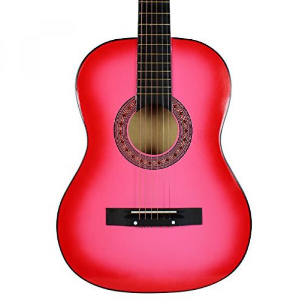 YMC 38&quot; Pink Beginner Acoustic Guitar Starter Package Student Guitar with Gig Bag,Strap, 3 Thickness 9 picks,2 Pickguards, Pick Holder, Extra Strings, Electronic Tuner -Pink #3 image