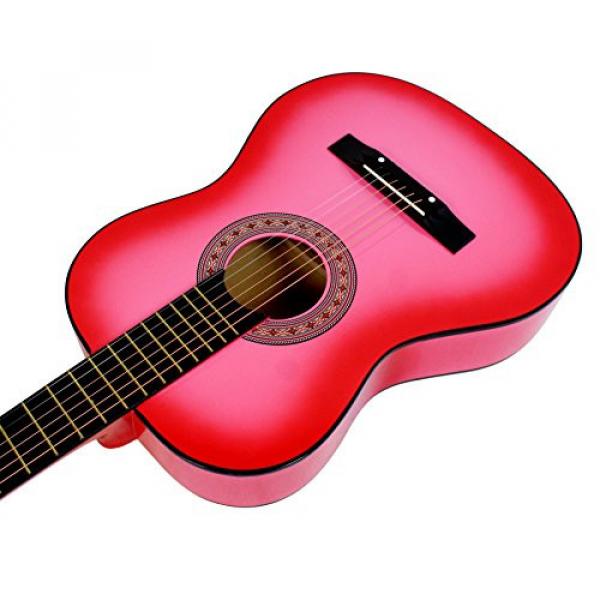 YMC 38&quot; Pink Beginner Acoustic Guitar Starter Package Student Guitar with Gig Bag,Strap, 3 Thickness 9 picks,2 Pickguards, Pick Holder, Extra Strings, Electronic Tuner -Pink #4 image