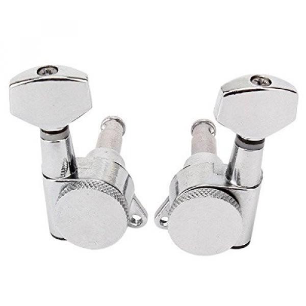 WEONE Replacement 16:1 Chrome CR Auto Lock String Guitar Pegs Machine Heads 3L3R Material + Steel gear #2 image