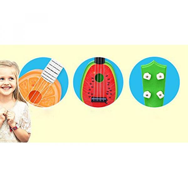 Kid's Fruits Style Simulation Guitar 4 string Music Toys for Children guitar (Watermelon) #6 image