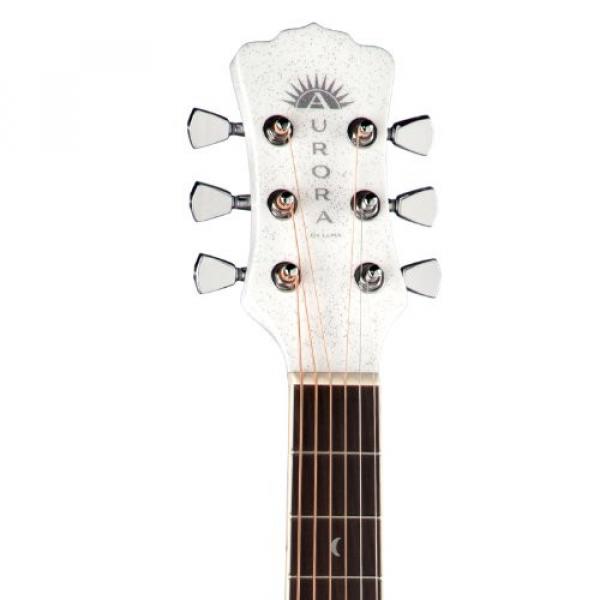 Luna Guitars JB-AR-BOR-WHT-KIT-1 Aurora Borealis White Pearl Sparkle Children's Guitar Bundle #3 image