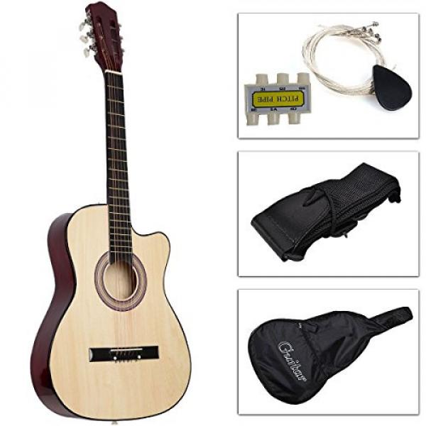 Costzon Beginners Acoustic Guitar With Guitar Case, Strap, Tuner and Pick Beige #5 image