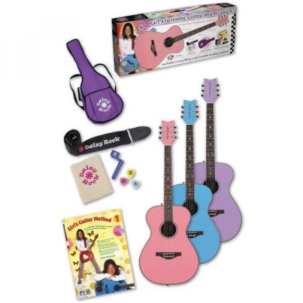Daisy Rock Pixie Acoustic Guitar Starter Pack, Powder Pink #1 image