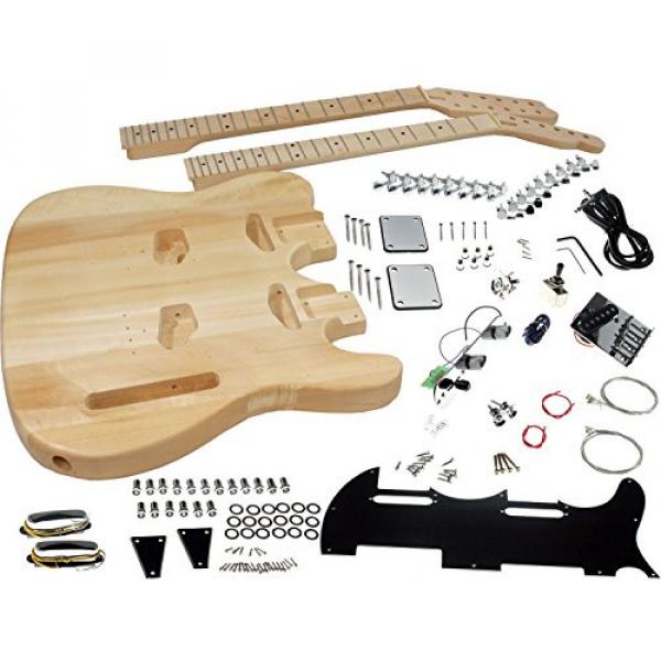 Solo Tele Style Double Neck DIY Guitar Kit, Basswood Body, Maple FB, DTCK-1 #1 image