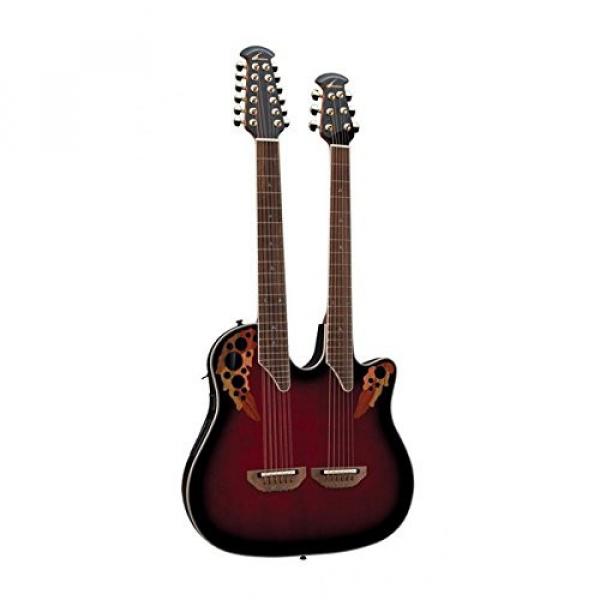 Ovation CSE225-RRB Ruby Red Burst Celebrity Doubleneck Acoustic-Electric Guitar With guitarVault Accessory Pack #5 image