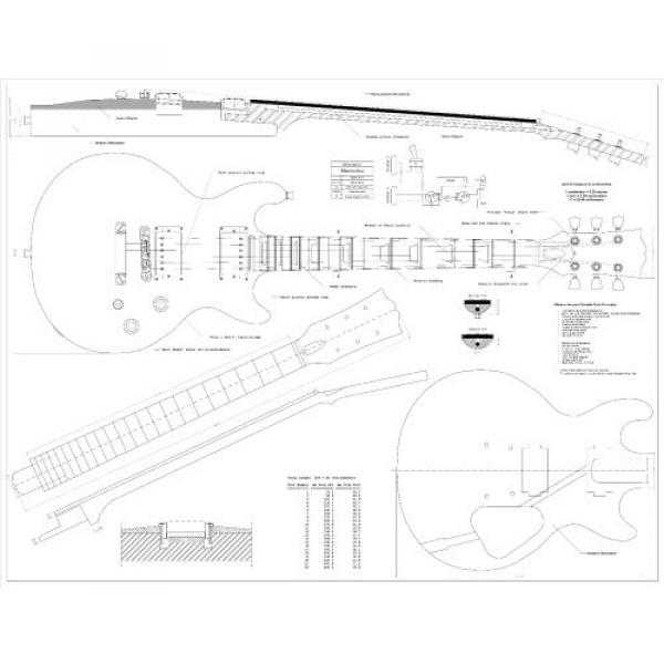 Full Scale Plans for the Gibson Les Paul Double Cutaway Electric Guitar - Technical Design Drawings #1 image