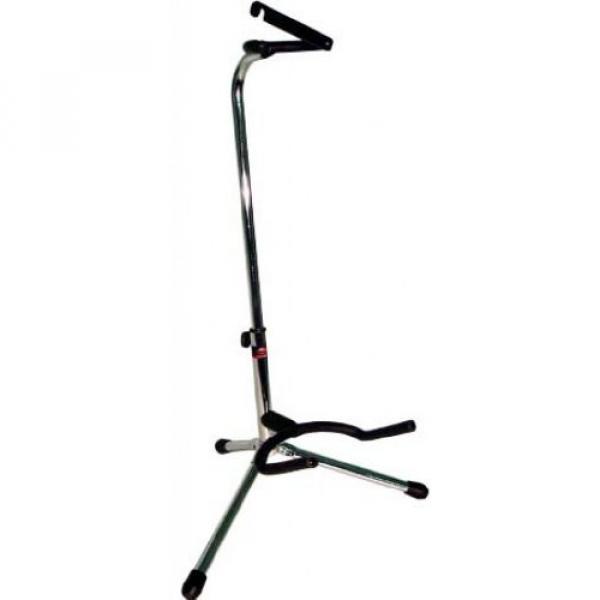 Stagg SG-A100CR Neck Fork with Safety Strip Tripod Guitar Stand with Folding Legs - Chrome #1 image