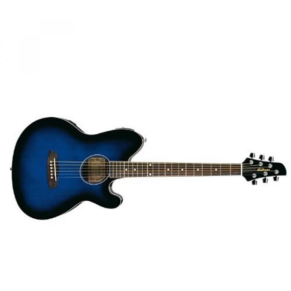 Ibanez TCY10ETBS Talman Acoustic/Electric Guitar with Rosewood Fingerboard, Transparent Blue Sunburst #1 image