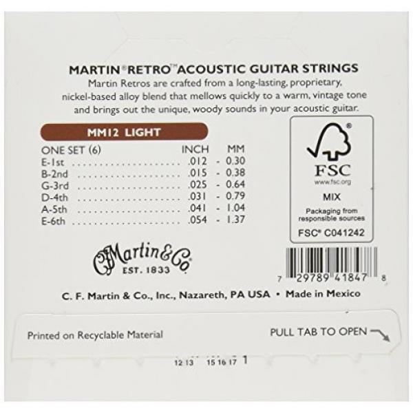 Martin guitar martin MM12 martin acoustic guitar Retro martin acoustic strings Monel acoustic guitar strings martin Acoustic martin guitar case Guitar Strings, Light, 12-54 #2 image