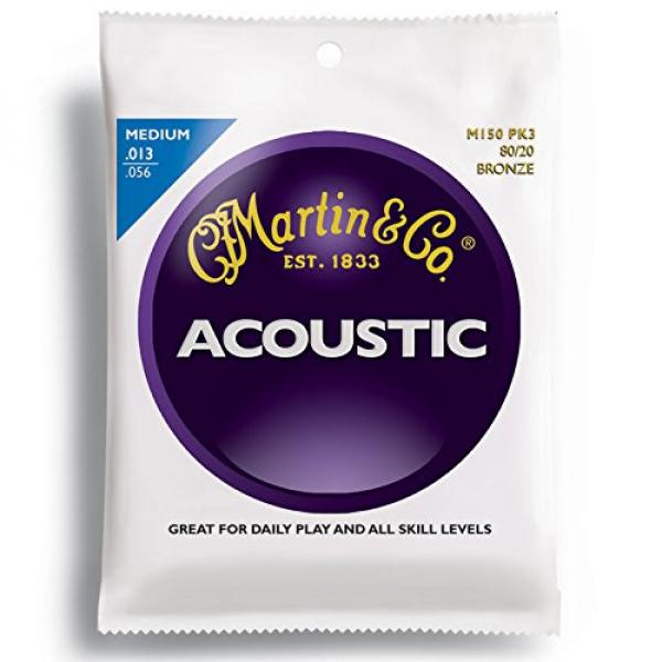 Martin guitar martin M150 acoustic guitar martin 80/20 martin guitars acoustic Acoustic martin guitar strings acoustic medium Guitar martin guitar accessories Strings, Medium 3 Pack #1 image
