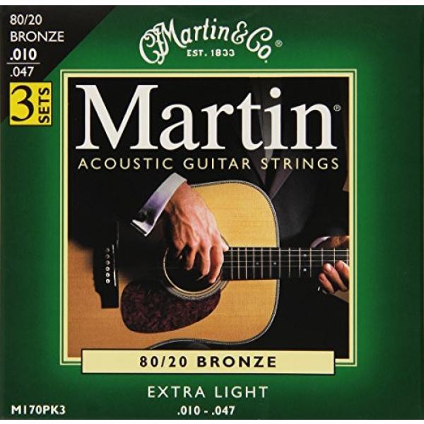 Martin acoustic guitar strings martin M170 martin guitar case 80/20 martin acoustic strings Acoustic martin guitars Guitar martin guitar strings acoustic medium Strings, Extra Light 3 Pack #3 image