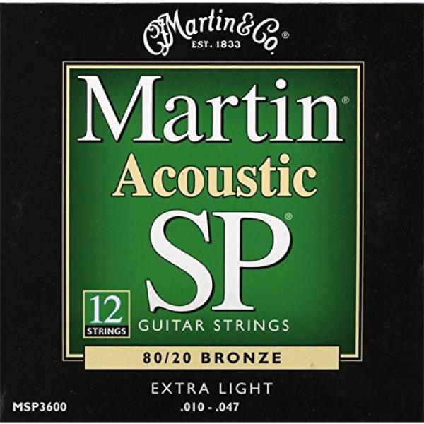 Martin martin guitar accessories MSP3600 martin strings acoustic SP acoustic guitar martin 80/20 martin acoustic strings Bronze dreadnought acoustic guitar 12-String Acoustic Guitar Strings, Extra Light #1 image