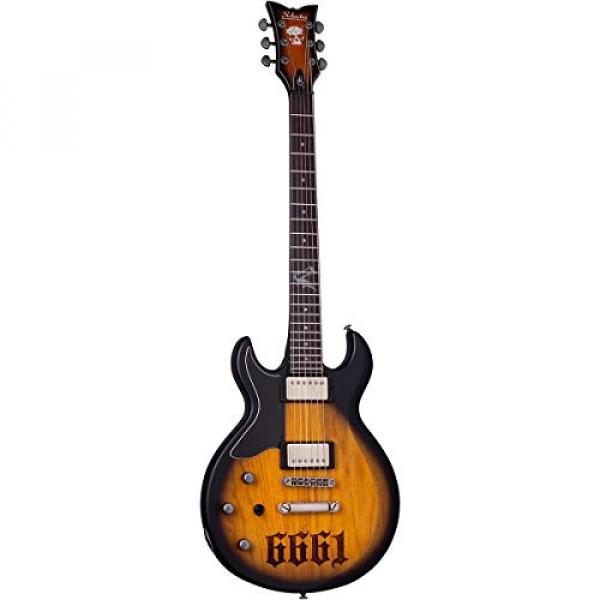 Schecter Guitar Research Zacky Vengeance S-1 6661 Left-Handed Electric Guitar Aged Natural Satin Black Burst #3 image