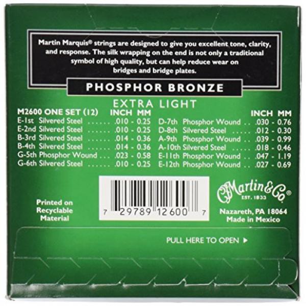 Martin martin acoustic guitar M2600 martin Marquis martin guitars acoustic Phosphor guitar martin Bronze guitar strings martin 12 String Acoustic Guitar Strings, Extra Light #2 image