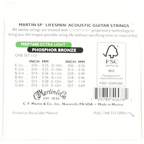 Martin martin acoustic guitars MSP7600 guitar martin SP martin guitar strings acoustic medium Lifespan martin acoustic guitar 92/8 martin guitars acoustic Phosphor Bronze Acoustic String, Extra Light, 12-String #2 image