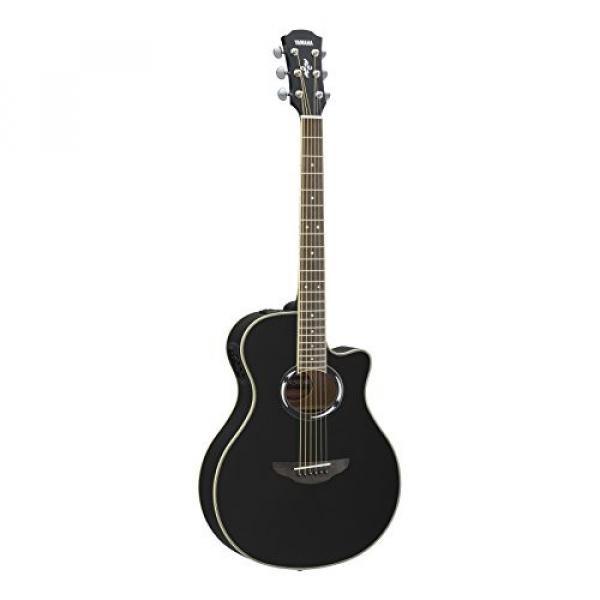 Yamaha APX500III BL Thin Line Acoustic/Electric Cutaway Guitar, Black Bundle with Hardshell Guitar Case, Guitar Stand, Beginner DVD, Strap, Capo and Guitar Strings #2 image