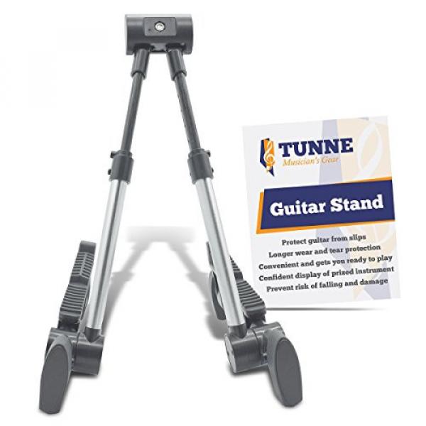 Tunne Guitar Stand for Acoustic, Electric or Bass Keeps Your Instrument Safe and Secure (Silver) #1 image