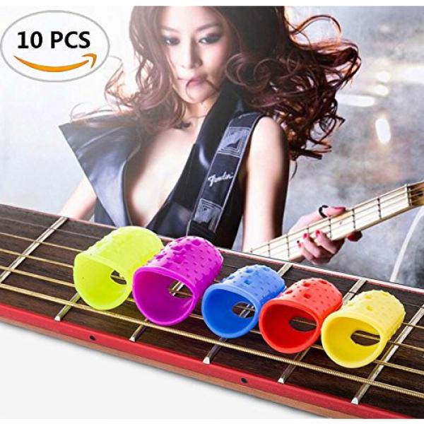10PCS martin acoustic guitars Fireboomoon dreadnought acoustic guitar mixed martin guitar color martin guitar case Large martin guitar strings Medium Small Size Guitar Fingertip Protectors Silicone Finger Guards for Ukulele Electric Guitar. (Three Size) #1 image