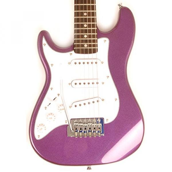 SX RST 1/2 MPP Left Handed 1/2 Size Short Scale Purple Guitar Package with Amp, Carry Bag and Instructional Video #2 image
