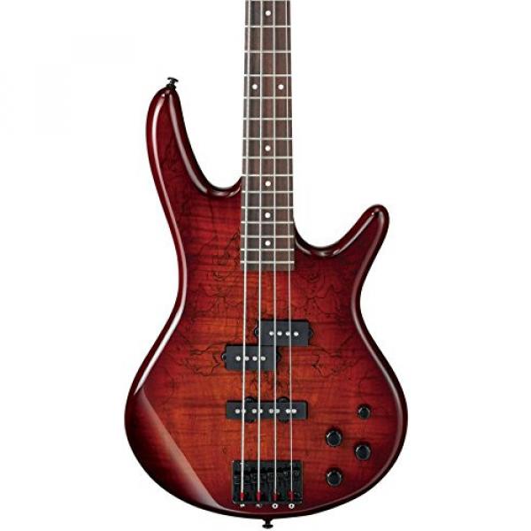 Ibanez GSR200SM 4-String Electric Bass Guitar, GSR4 Maple Neck, Rosewood Fretboard, Charcoal Brown Burst #1 image
