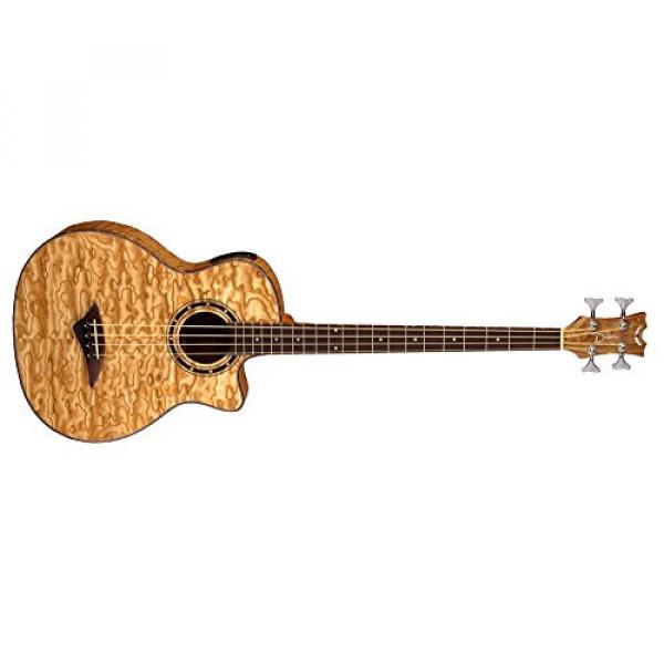 Dean EQABA GN Exotica Quilt Ash Acoustic/Electric Bass Guitar with Aphex, Gloss Natural #1 image