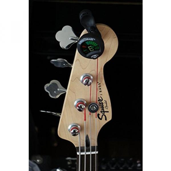Fender Squire Jazz Bass Guitar Pack w/ Delux Gig Bag, Super Snark Tuner, Pocket Rockit, Leather Strap, and Hosa Cable #2 image
