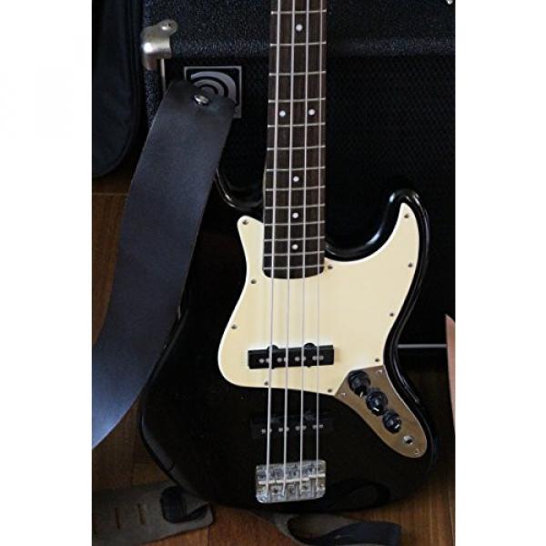 Fender Squire Jazz Bass Guitar Pack w/ Delux Gig Bag, Super Snark Tuner, Pocket Rockit, Leather Strap, and Hosa Cable #3 image