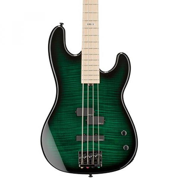 ESP LMM4FMDSTGSB Bass Guitar, Dark See Thru Green Sunburst #1 image