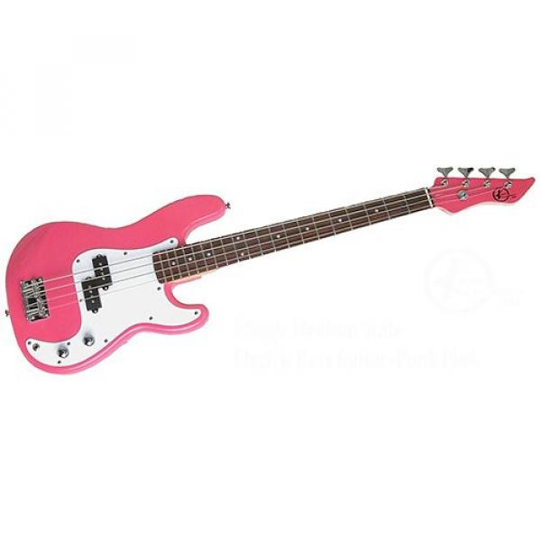 It's All About the Bass Pack-Pink Kay Electric Bass Guitar Medium Scale w/Meisel COM-90 Tuner &amp; Meisel Silver Stand #2 image