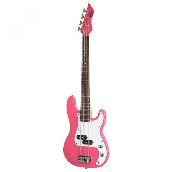 It's All About the Bass Pack-Pink Kay Electric Bass Guitar Medium Scale w/Meisel COM-90 Tuner &amp; Meisel Silver Stand #3 image