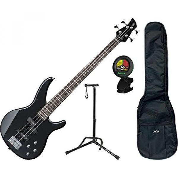 Yamaha TRBX204GLB Galaxy Black 4-String Bass Guitar w/ Gig Bag, Stand, and Tuner #1 image
