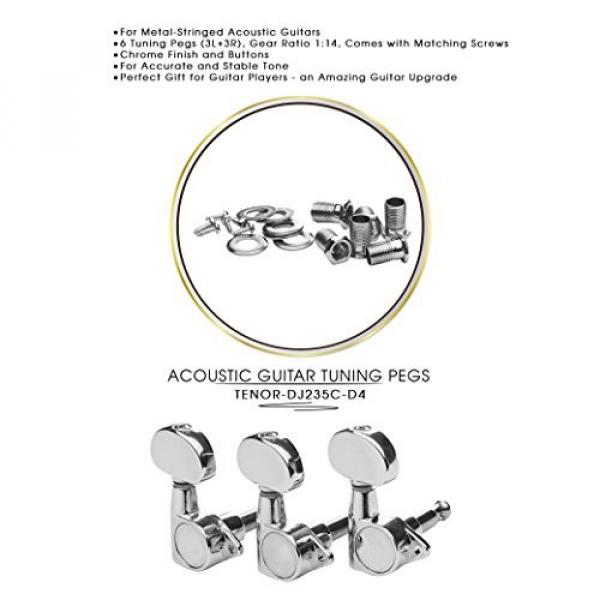 DJ235C-D4 TENOR Acoustic Guitar Tuners, Tuning Key Pegs/Machine Heads for Acoustic Guitar with Chrome Plated Finish and Chrome Plated Buttons. #2 image