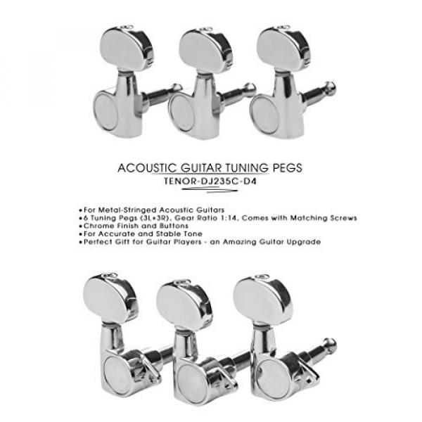DJ235C-D4 TENOR Acoustic Guitar Tuners, Tuning Key Pegs/Machine Heads for Acoustic Guitar with Chrome Plated Finish and Chrome Plated Buttons. #3 image