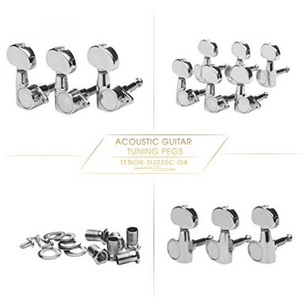DJ235C-D4 TENOR Acoustic Guitar Tuners, Tuning Key Pegs/Machine Heads for Acoustic Guitar with Chrome Plated Finish and Chrome Plated Buttons. #4 image