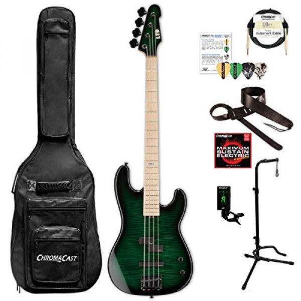 ESP LMM4FMDSTGSB-KIT-1 Marco Mendoza Signature Series 4-String Electric Bass, Dark See Thru Green Sunburst #1 image