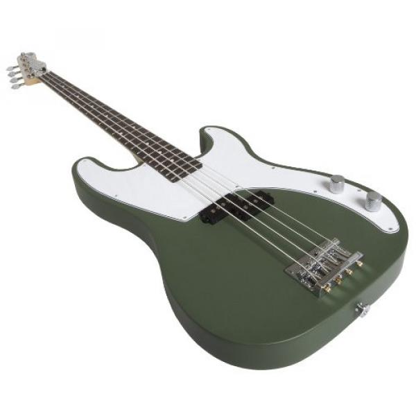 Normandy Guitars ALCB-AG-RSWD 4-String Bass Guitar with Rosewood Fretboard, Army Green #1 image