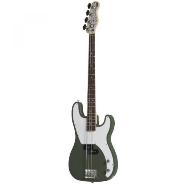 Normandy Guitars ALCB-AG-RSWD 4-String Bass Guitar with Rosewood Fretboard, Army Green #2 image