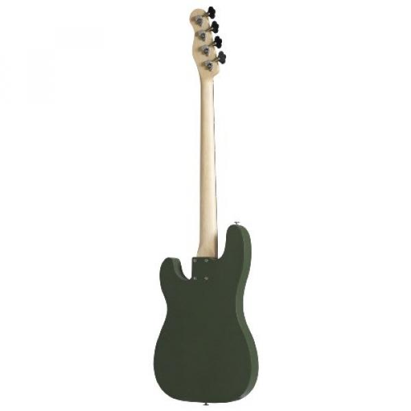 Normandy Guitars ALCB-AG-RSWD 4-String Bass Guitar with Rosewood Fretboard, Army Green #3 image